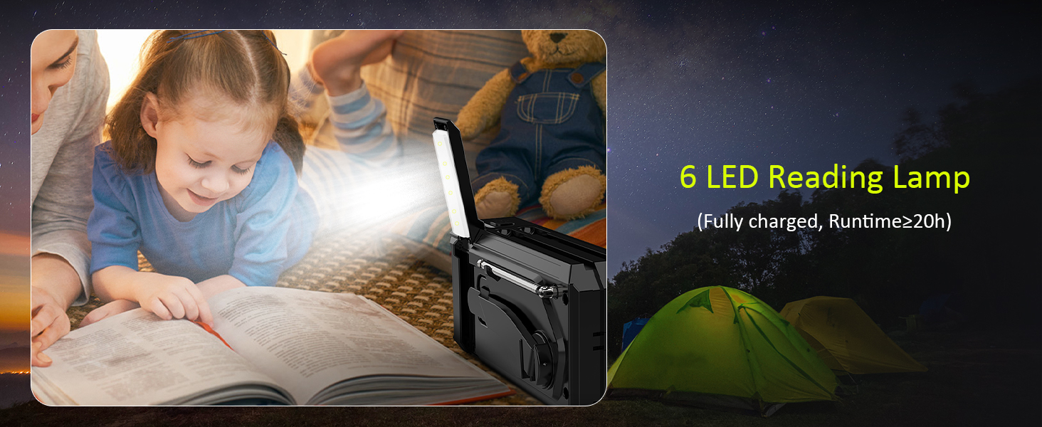 emergency radio reading lamp