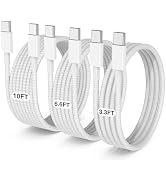 3-Pack Grey [3.3FT+6.6FT+10FT] 60W USB C to USB C Cable, Type C Fast Charging Cable for iPhone Ai...