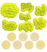 KALAIEN 7 Pcs Baby Shower Cookie Cutters,3d Baby Shower Embosser Stamp Cookie Stamps for Party De...