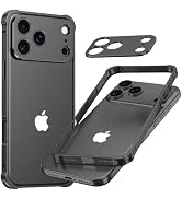 Fofvccv for iPhone 18 Pro Max Case, Aluminum Alloy Metal Bumper XK Black | Slim Backless Open Bac...