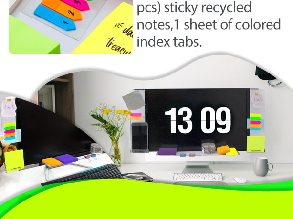 office must haves women desk computer monitor side panel sticky note board board computer monitor