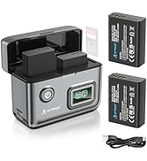 Artman LP-E10 Battery 1600mAh 2-Pack and 1.5H 2-Slot LCD Charger for Canon EOS Rebel T7 T6 T5 T3 ...