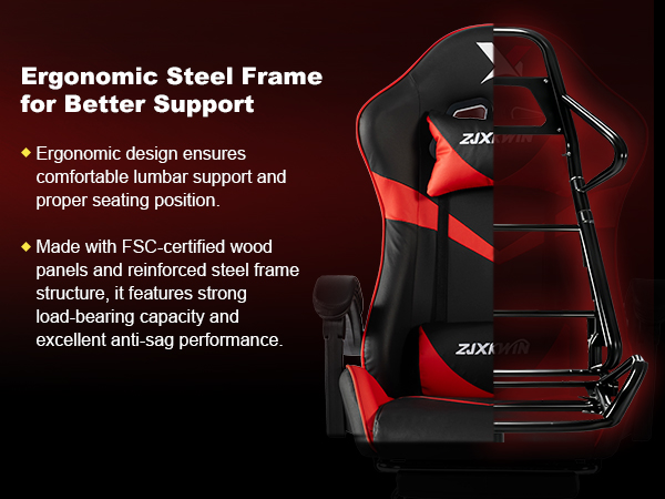 steel frame structure gaming chair