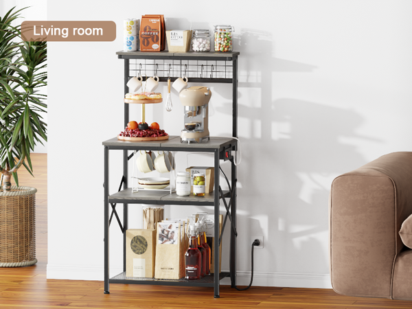 Kitchen Bakers Rack with Power Outlet