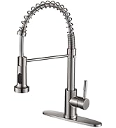 Cobbe Kitchen Faucets, Brushed Nickel Commercial Kitchen Faucet with Pull Down Sprayer, Stainless...
