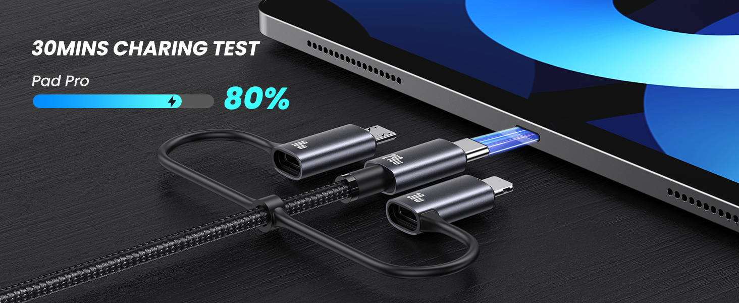 USAMS Multi Charging Cable 6 in 1 Nylon Braided Charging Cord