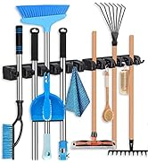 HYRIXDIRECT Broom Holder Wall Mount Broom Organizer Mop Holder Hanger Garden Tool Organizers Stor...