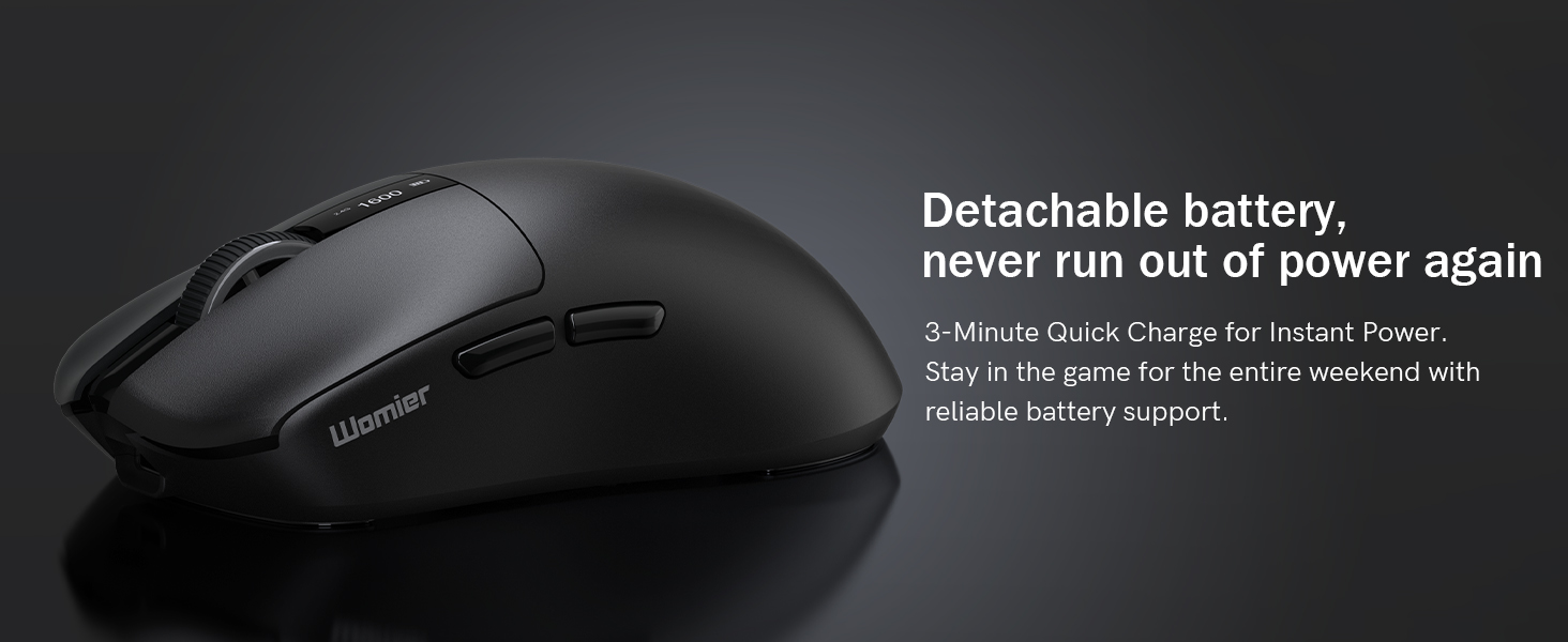 Detachable battery,never run out of power again