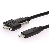Coolgear USB 3.2 Gen 2 Type-C to C Dual Screw Lock 0.5 Meter Cable 10GB Data 3A Power