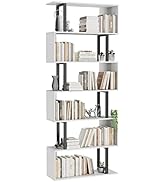 Gadroad Bookcase, 6-Tier Bookshelf, Display Shelf and Room Divider, Freestanding Decorative Stora...