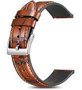 Korwuira Premium Leather Watch Band for Men and Women, Genuine Alligator-Embossed Wrist Strap, Qu...