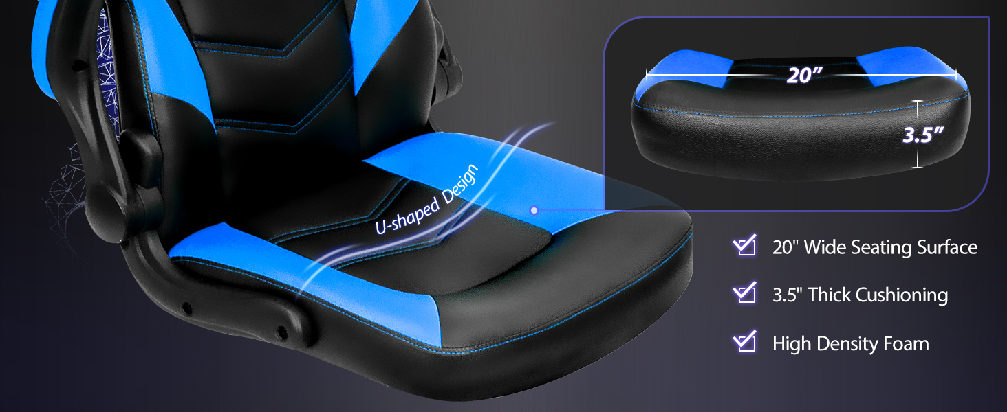 Comfortable chair with u-shaped design and thick cushioning