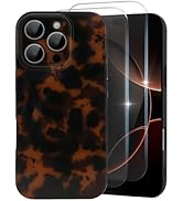 MYY Cute Phone Case for iPhone 16 Pro Case, [with 2X Screen Protector] Tortoise Shell Pattern Leo...