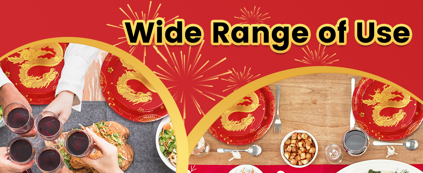 24Pcs Chinese New Year Paper Plates