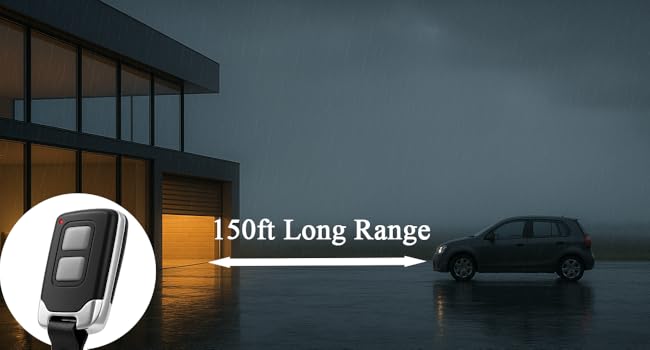 Up to 150 ft Range – Open Your Garage or Gate from a Distance