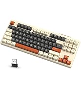 M87 80% Wireless Gaming Keyboard,87 Keys Rainbow Lights TKL Mechanical Feeling SA PBT Keyboard fo...