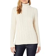 Essentials Women's Fisherman Cable Turtleneck Sweater (Available in Plus Size)