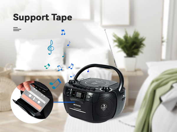 cassette tape and cd player combo