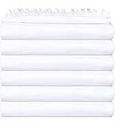 GOLD TEXTILES Pack of 12 Queen White Fitted Sheets (60x80+15) Polycotton T200, Soft and Comfortab...