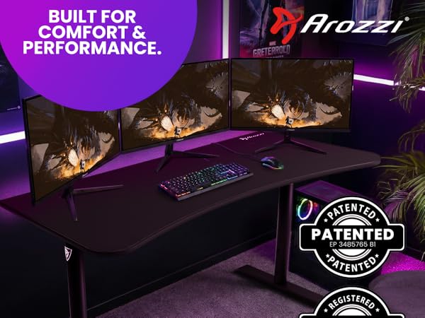 Gamer desk with spacious surface &amp;amp; cable management