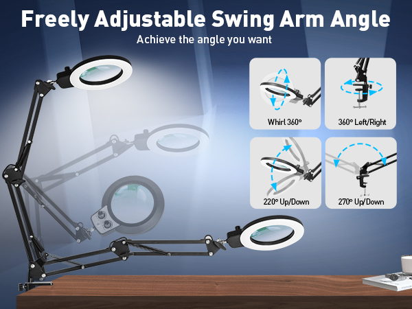 magnifying glasses with light for close work,workbench,esthetician,magnifier with light hands free