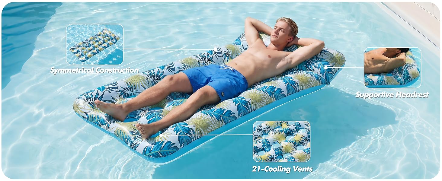 Tanning Float with 21 Cooling Vents