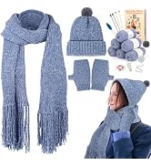 Coopay Knitting Kit for Beginners, Hat Scarf Glove Knitting Kit w/Guide | Learn to Knit Hat Scarf...