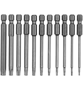 11PCS 75mm S2 Steel Torx Head Screwdriver Security Torx Bit Drill Set 1/4 Inch Hex Shank T6 T7 T8...