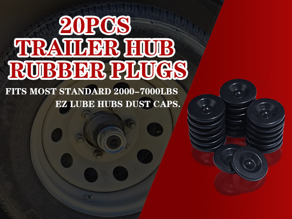 20Pcs Trailer Grease Dust Cap Rubber Plugs