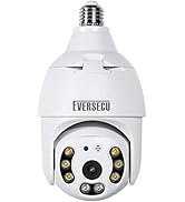 EVERSECU 2K 4MP Light Bulb Security Camera, Outdoor Waterproof, 360° View, 2.4G WiFi&Wireless, Mo...