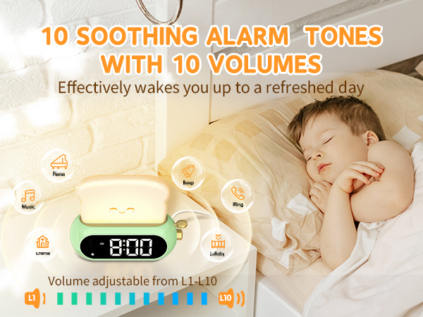 Cute Digital Clock with 10 Alarm Tones