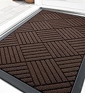 OLANLY Front Door Mat Outside Entrance 29.5x17, Absorbent, Heavy Duty Sturdy Natural Rubber Doorm...
