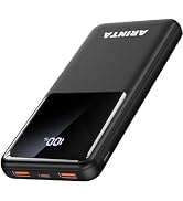 ARINTA Power Bank Portable Charger 10000mAh PD 22.5W, Slim Battery Pack with LED Display &amp; USB-C ...