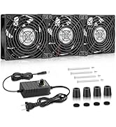 WDERAIR 3 x 120mm Big Airflow Computer Fan AC 110V 120V 220V 240V for Chassis Cabinet Cooling Ser...