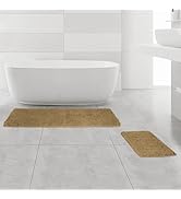 Yeaban Bathroom Rugs Sets 2 Piece – Thick Chenille Bath Mats | Absorbent and Washable Bath Rug No...
