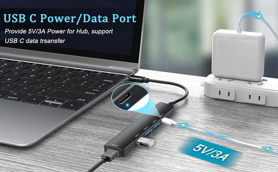 usb hub for laptop with fast charing port