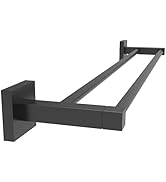RUACQ Double Towel Bar, 24 Inch Bath Towel Rack for Bathroom, Square Base Hand Towel Holder, 304 ...