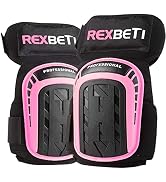 REXBETI Pink Knee Pads for Work, Construction Knee Pads for Men Women, Heavy Duty Comfortable Ant...