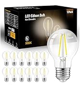 dalattin 12 Pack A19 Vintage LED Edison Bulbs, 60W Equivalent Light Bulbs, 5000K Warm White, Clea...
