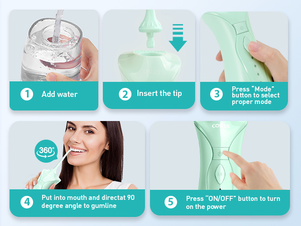 water dental flosser pick teeth cordlss portable Hilo dental con agua, recoge los dientes