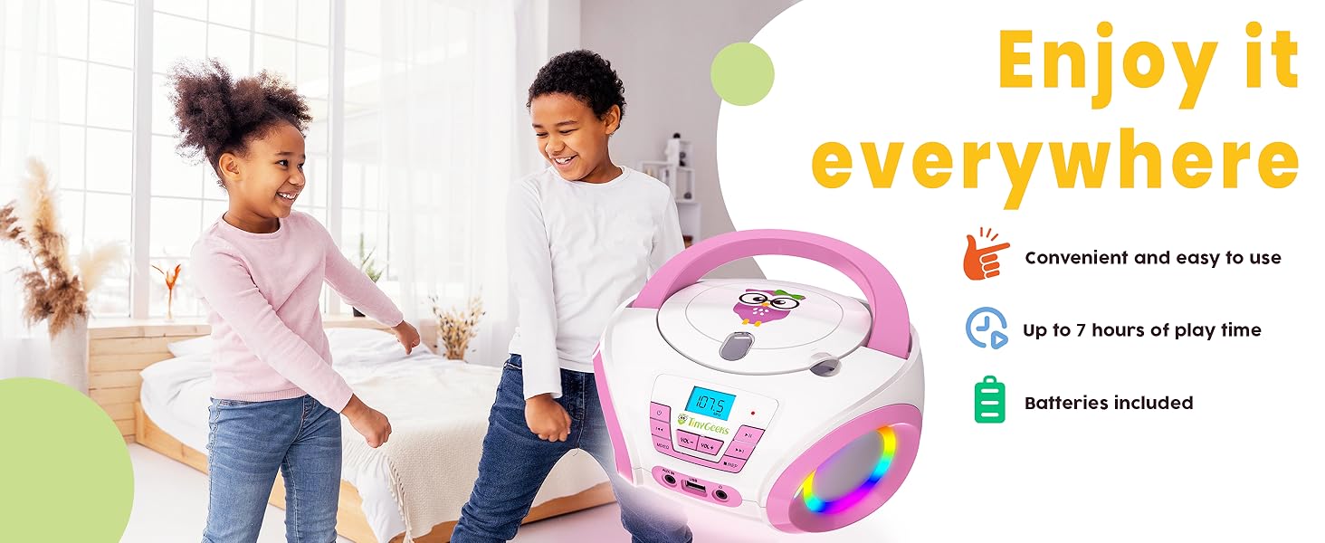 aux boombox boombox/cd boomboxes cassette cd fm for girls kid kids led lights modern music pink play