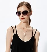 FEISEDY Women Chic Polarized Cat Eye Sunglasses Vintage Oversized Round Sunglasses Anti Glare B7000
