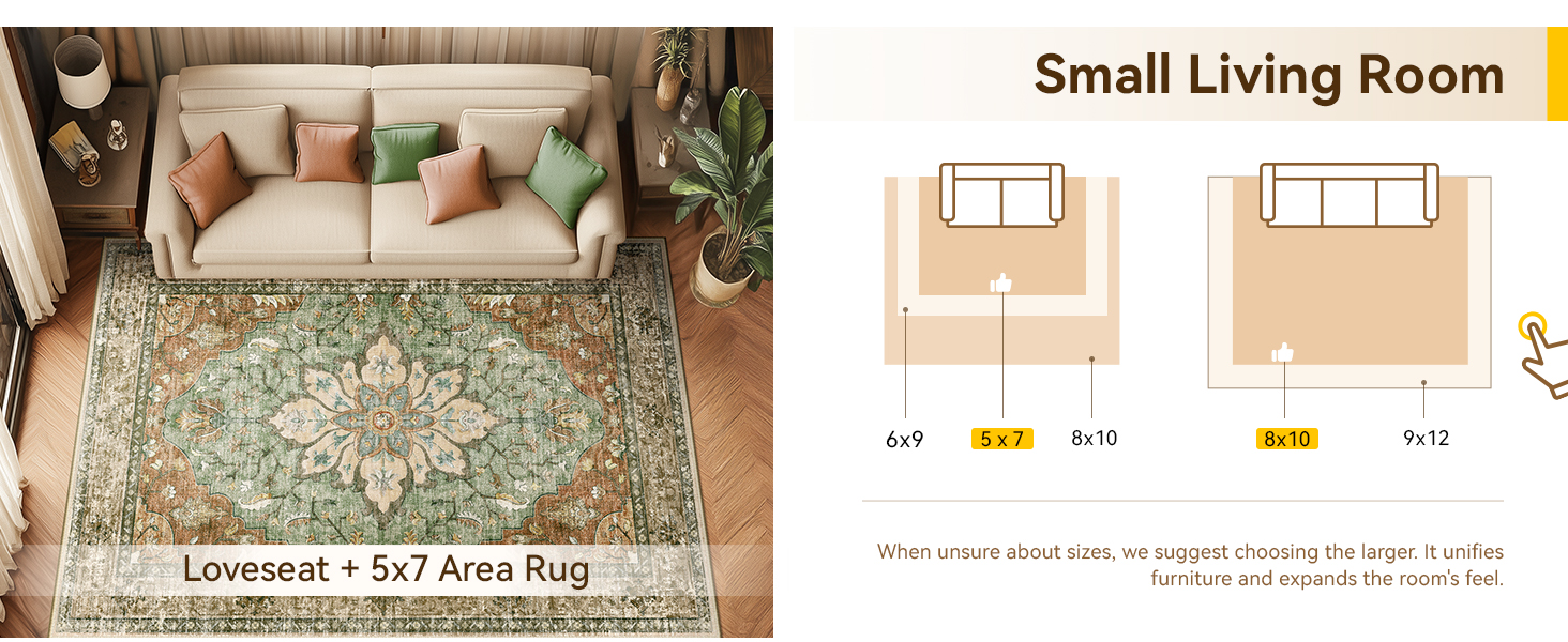 RELEANY Washable Rugs Sunflower Series