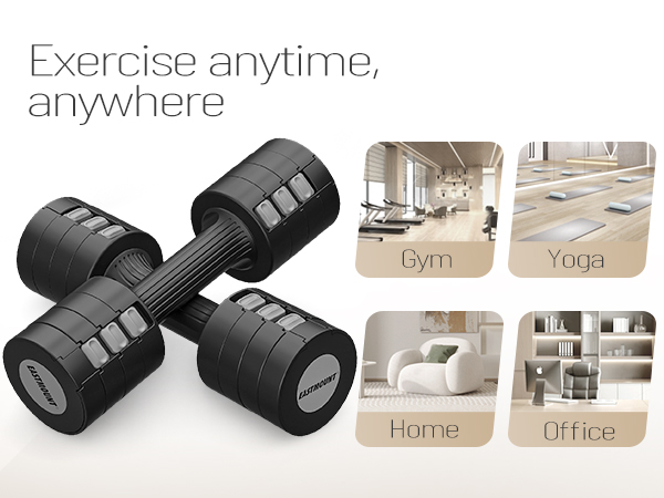 EAST MOUNT Adjustable Dumbbells 5 lb Dumbbells Set of 2 / Free Weights Women Hand Weights