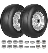 ILONPA 11x4.00-5 Flat Free Solid Tubeless Tire w/Silvery Steel Rim Fits Zero Turn Mowers, 3.4"-4"...