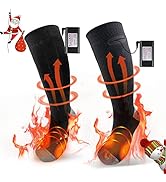 Dr. Prepare Heated Socks for Men Women, 4000mAh Rechargeable Electric Thermal Socks, 16H Heating ...