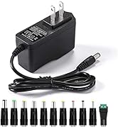 9V 2A AC Adapter Power Supply Charger [9 Volts 2 Amps Regulated Switching Power] with 11 Intercha...