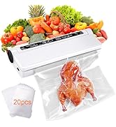 Vacuum Sealer Machine for Food, 75KPA Strong Suction Fast-Compact Multi-Functional Food Sealer wi...