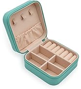 MODENGKONGJIAN Mini Jewelry Travel Case, PU Leather Travel Jewelry Organizer Box, Small Portable ...