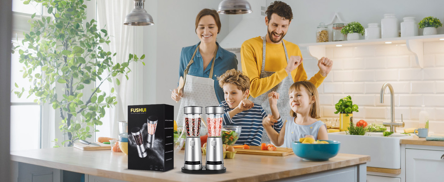 electric salt and pepper grinder set stainless steel